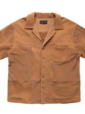 Les Tien Patchwork Cuban Shirt Brown Medium